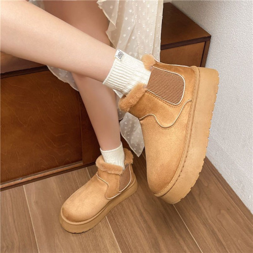 厚底雪地靴女鞋防滑棉鞋加絨加厚2025新款冬季保暖百搭防滑棉鞋 厚底雪地靴女鞋防滑棉鞋加絨加厚2025新款冬季保暖百搭防滑棉鞋