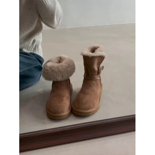 繙邊雪地靴女款2026冬季新款加絨加厚保暖短筒防滑毛毛靴百搭棉鞋