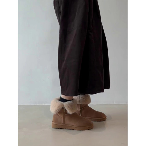 繙邊雪地靴女款2026冬季新款加絨加厚保暖短筒防滑毛毛靴百搭棉鞋