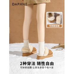 達芙妮半拖雪地靴女款厚底2025新款冬季加絨毛絨棉鞋毛毛拖鞋外穿