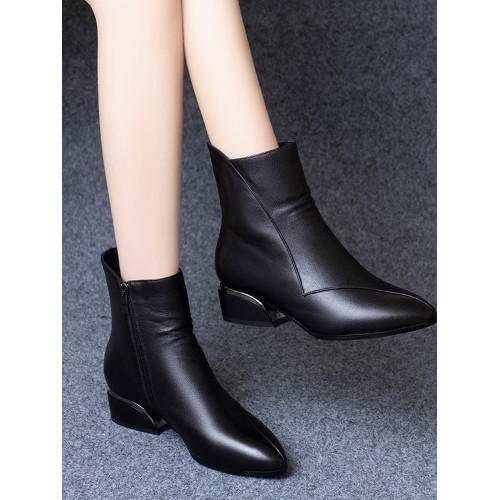 品牌撤櫃真皮短靴女2026新款馬丁靴春秋單靴軟底秋冬棉鞋中筒靴子