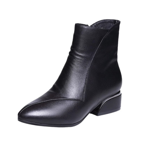 品牌撤櫃真皮短靴女2026新款馬丁靴春秋單靴軟底秋冬棉鞋中筒靴子