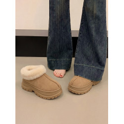 雪地靴女士冬季2026新款加絨厚底防滑可外穿毛毛靴增高小個子棉鞋