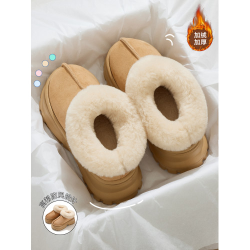 雪地靴女士冬季2026新款加絨厚底防滑可外穿毛毛靴增高小個子棉鞋