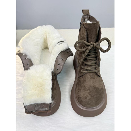 爆款羊毛靴女冬季加厚保暖厚底雪地靴2024新款抗寒大棉鞋馬丁靴