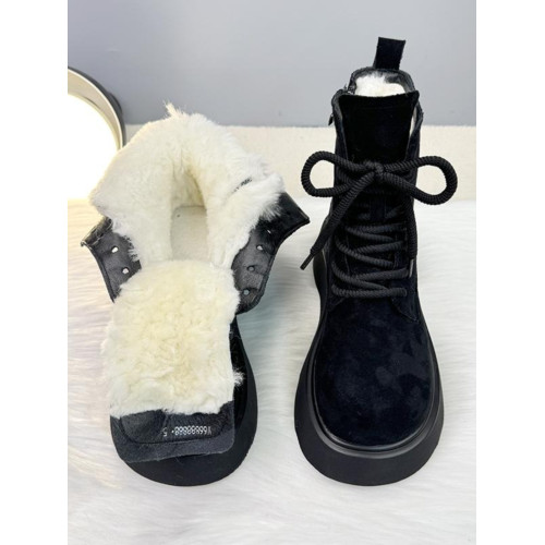 爆款羊毛靴女冬季加厚保暖厚底雪地靴2024新款抗寒大棉鞋馬丁靴