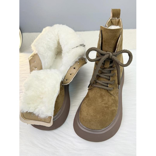 爆款羊毛靴女冬季加厚保暖厚底雪地靴2024新款抗寒大棉鞋馬丁靴