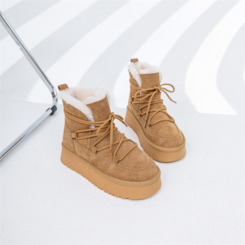 真皮雪地靴女2024新款東北厚底厚絨保暖洋氣百搭戶外加厚雪地棉 真皮雪地靴女2024新款東北厚底厚絨保暖洋氣百搭戶外加厚雪地棉