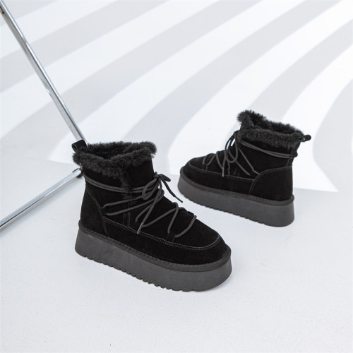 真皮雪地靴女2024新款東北厚底厚絨保暖洋氣百搭戶外加厚雪地棉 真皮雪地靴女2024新款東北厚底厚絨保暖洋氣百搭戶外加厚雪地棉