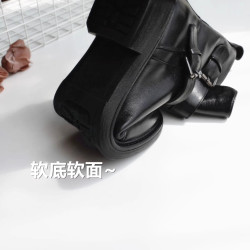 【薄絨】俄單！頭層牛皮帥氣馬丁靴2025秋冬新款雙搭釦厚底女短靴