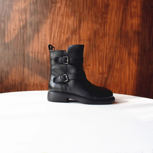 【薄絨】俄單!頭層牛皮帥氣馬丁靴2025秋冬新款雙搭釦厚底女短靴 【薄絨】俄單!頭層牛皮帥氣馬丁靴2025秋冬新款雙搭釦厚底女短靴