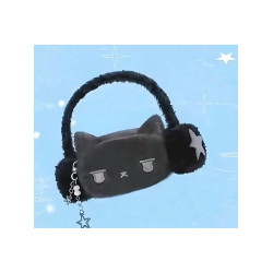 耳機貓貓毛毛包腋下包手提毛絨包可愛卡通手機包星星通勤單肩包女