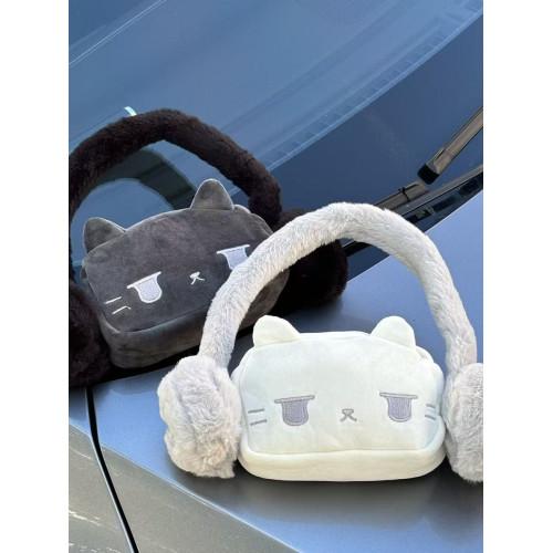 耳機貓貓毛毛包腋下包手提毛絨包可愛卡通手機包星星通勤單肩包女