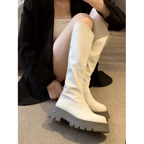 賈不假長筒靴女款2026新款春季黑色高筒靴小個子騎士靴巨好看靴子