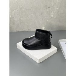 真皮厚底雪地靴女款2025新款冬季防滑加絨短筒靴子加厚保暖大棉鞋