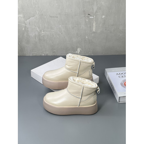 真皮厚底雪地靴女款2025新款冬季防滑加絨短筒靴子加厚保暖大棉鞋