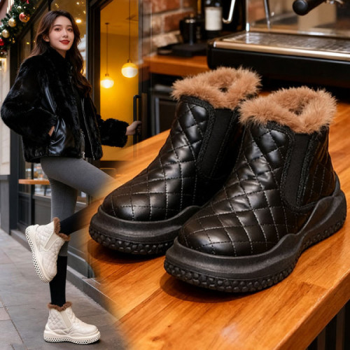 網紅雪地靴女2026冬季新款加絨加厚外穿厚底棉鞋防水防滑短筒靴子