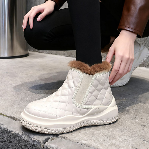 網紅雪地靴女2026冬季新款加絨加厚外穿厚底棉鞋防水防滑短筒靴子