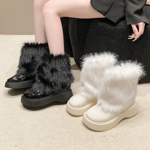 小個子厚底增高短筒雪地靴女2025年冬季新款時尚百搭加絨保暖棉靴