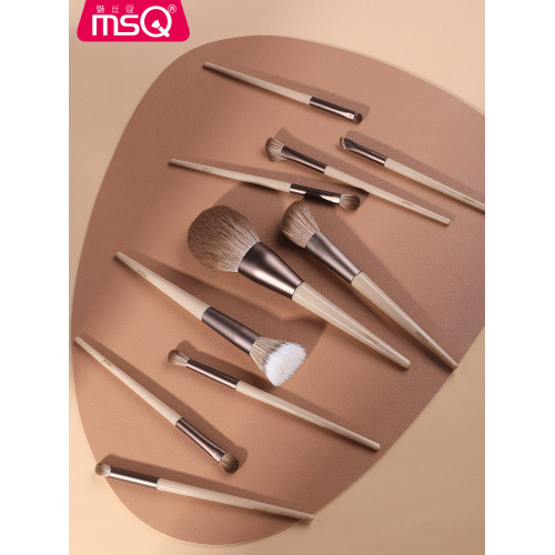 MSQ/魅絲蔻10支摩卡化妝刷套裝全套刷子動物毛散粉腮紅鼻影眼影刷