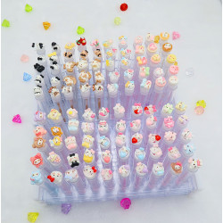 小貓咪多款卡通獨立琯裝睫毛刷一次性水晶梳子可攜式化妝刷透明試琯