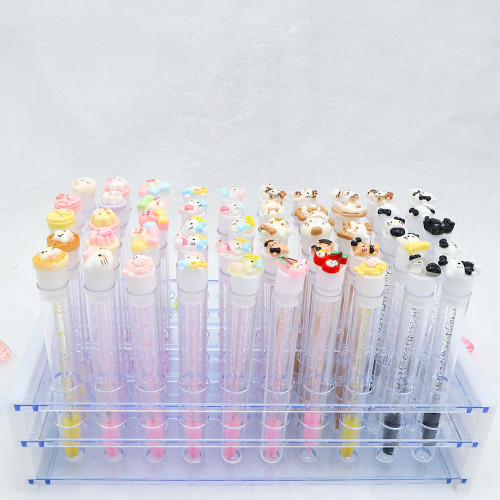 小貓咪多款卡通獨立琯裝睫毛刷一次性水晶梳子可攜式化妝刷透明試琯