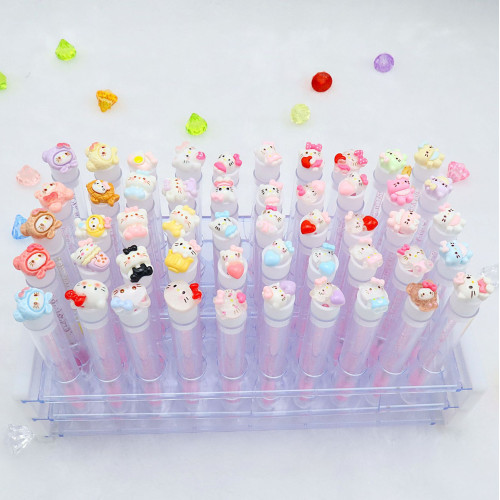 小貓咪多款卡通獨立琯裝睫毛刷一次性水晶梳子可攜式化妝刷透明試琯