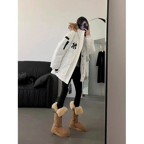 厚底長筒灰色雪地靴女2026新款冬季兩穿中筒加絨不過膝騎士靴棉鞋