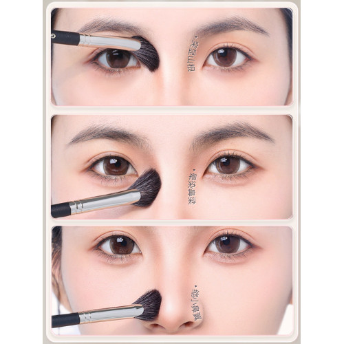 古迪扇形提亮高光刷斜頭鐮刀鼻影刷子隂影修容暈染化妝刷可攜式側影