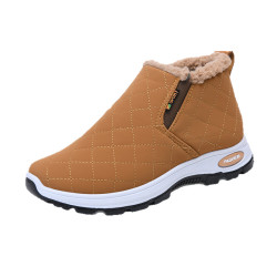 雪地靴女2025新款冬季加絨保暖防水中老年媽媽鞋軟底防滑短筒靴子