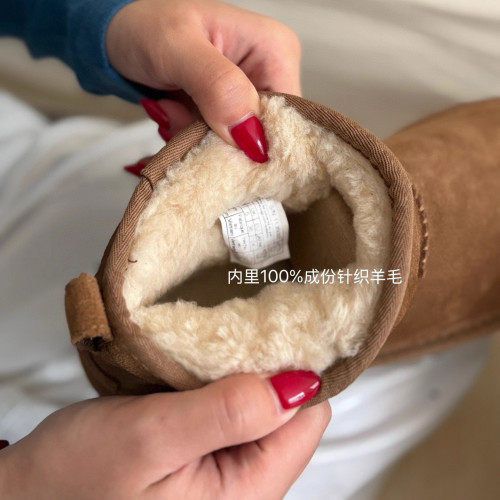 周冬雨同款厚底雪地靴女冬季皮毛一體mini短筒毛毛棉靴防滑防水靴