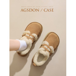 厚底勃肯鞋女2026新款冬季棉鞋加絨雪地靴毛毛女鞋子低幫短靴子爆