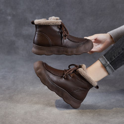 2026冬季新款厚底雪地靴女黑色加絨英倫風馬丁靴加厚保暖毛毛棉鞋