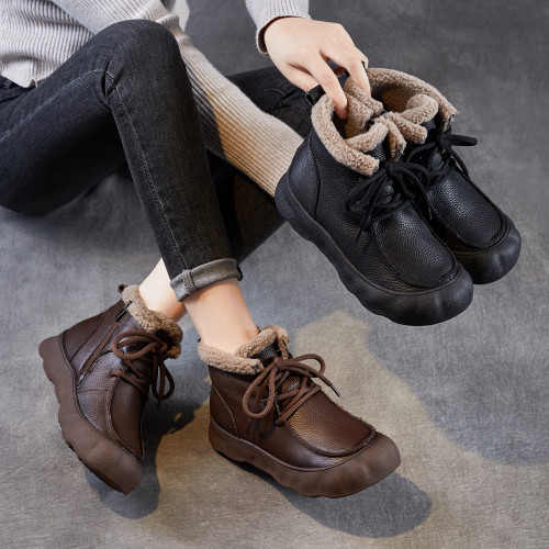 2026冬季新款厚底雪地靴女黑色加絨英倫風馬丁靴加厚保暖毛毛棉鞋 2026冬季新款厚底雪地靴女黑色加絨英倫風馬丁靴加厚保暖毛毛棉鞋