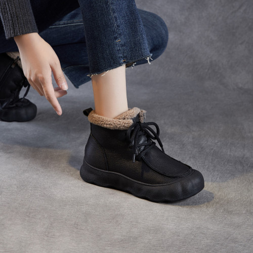 2026冬季新款厚底雪地靴女黑色加絨英倫風馬丁靴加厚保暖毛毛棉鞋 2026冬季新款厚底雪地靴女黑色加絨英倫風馬丁靴加厚保暖毛毛棉鞋