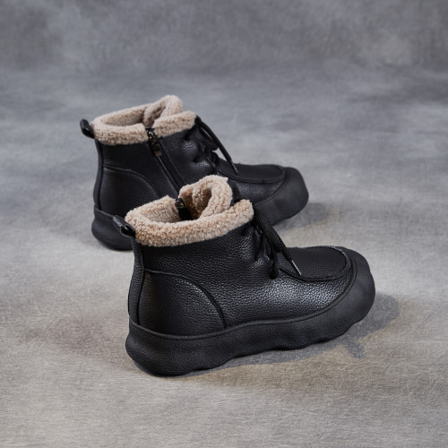 2026冬季新款厚底雪地靴女黑色加絨英倫風馬丁靴加厚保暖毛毛棉鞋 2026冬季新款厚底雪地靴女黑色加絨英倫風馬丁靴加厚保暖毛毛棉鞋