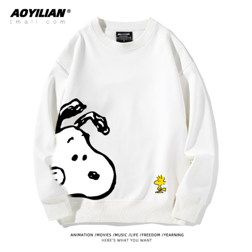 史努比聯名衛衣男女寬鬆情侶ins潮春秋加絨圓領學生外套上衣服潮