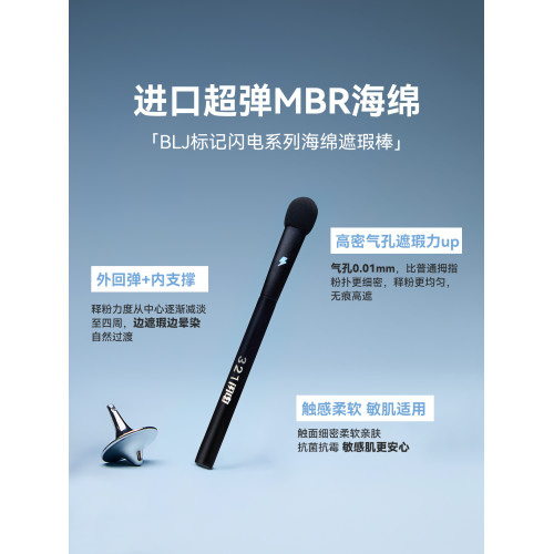 BLJ 標記遮瑕刷淚溝黑眼圈指腹圓頭蘑菇頭高光提亮刷化妝刷海綿棒