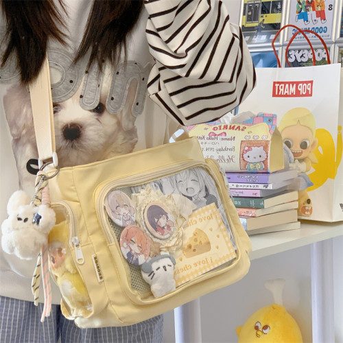 痛包斜背女大容量日常高顔值藍色包包學生黨二次元單肩包挎包手提