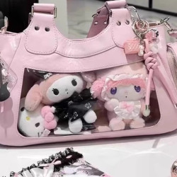 【津古】甜酷辣妹單肩包斜後後背包日常時尚小衆設計感機車風吧唧痛包