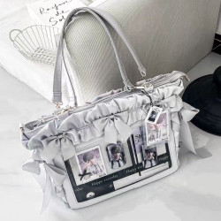 【燭宴】痛包單肩斜背大容量14寸電腦包大食量紥穀少女吧唧