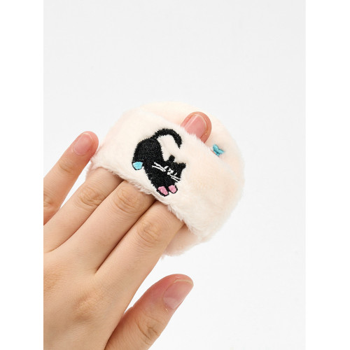 星兜羔羔長絨粉撲散粉撲Q彈軟萌炸毛貓 大面積定妝植絨粉撲2件9折