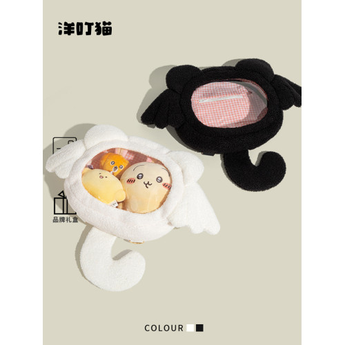 洋叮貓原創毛絨可愛天使喵痛包女生小食量吧唧動漫二次元雙肩後後背包