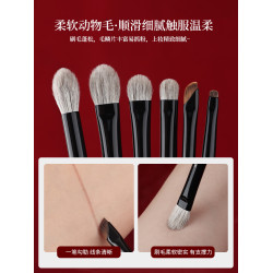 魅女郎硃釉眼影刷套裝細節暈染眼線刷動物毛眼部三件套滄州化妝刷