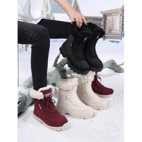 雪地靴女2025新款冬季加絨加厚保暖高幫棉鞋防水防滑厚底中筒短靴 雪地靴女2025新款冬季加絨加厚保暖高幫棉鞋防水防滑厚底中筒短靴