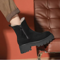 雪地靴女加絨加厚2025新款冬季短靴子女保暖厚底東北零下大棉鞋女