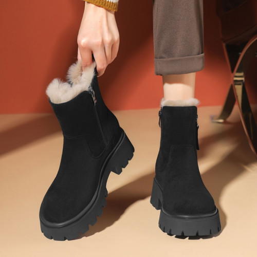 雪地靴女加絨加厚2025新款冬季短靴子女保暖厚底東北零下大棉鞋女 雪地靴女加絨加厚2025新款冬季短靴子女保暖厚底東北零下大棉鞋女