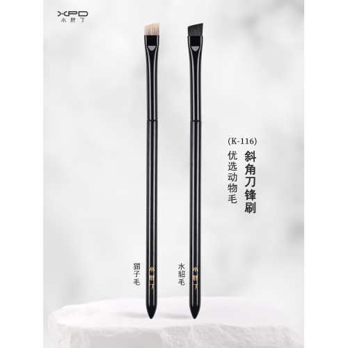 小胖丁K116眉刷野生眉霧眉刀鋒扁頭動物毛眉毛眉粉眉梳斜角化妝刷