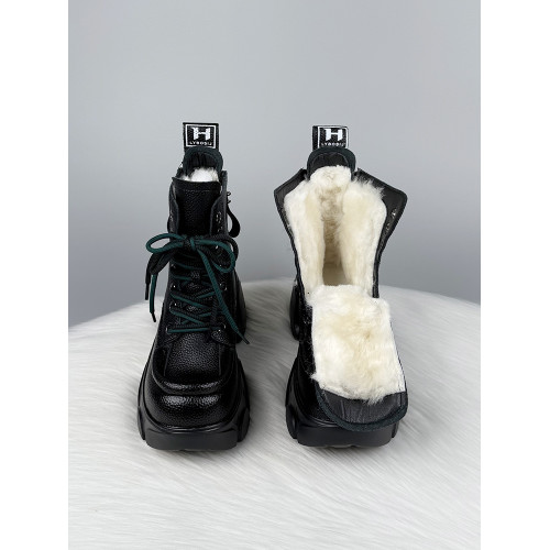 厚底增高羊毛雪地靴女防滑2025冬季新款防寒保暖大棉鞋加絨厚棉靴