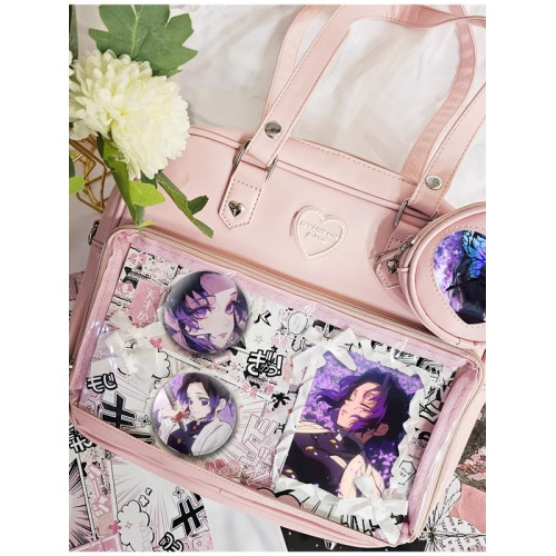 蝴蝶忍鬼滅之刃吧唧痛包穀子斜後後背包手提單肩包學生日系大容量可愛